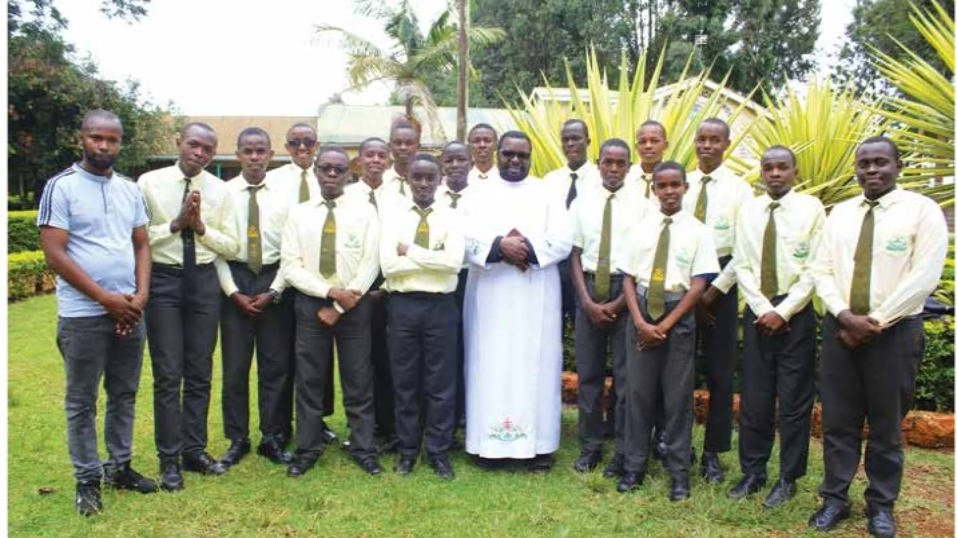 KYCS members gathered in prayer at Githiga High School